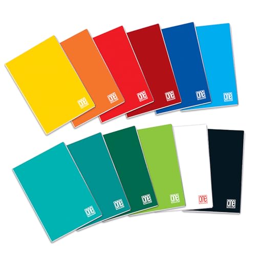 Blasetti One Color - A5-Heft, Packung mit 10 Stück, Papier 80g, einfarbiger Kartoneinband, gemischte Farben - Lineatur 0Q, 5mm Karos mit Rand für 2. oder 3. Klasse von Blasetti