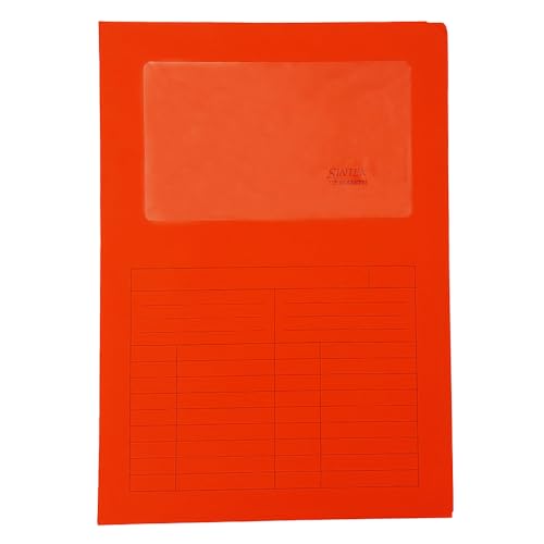 Blasetti Dokumentenmappen mit Fenster - SINTEX ROT Dokumentenordner für Büro, Format A4, Farbe Rot, Packung mit 50 Stück, 120 g/m² Papier, Auf zwei Seiten offen. von Blasetti
