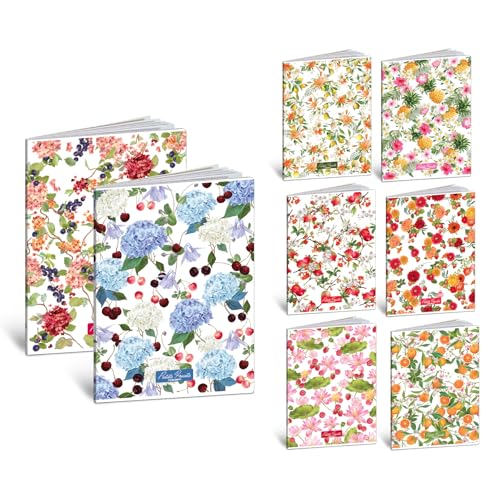 Blasetti One Color - PETIT FRUITS A4-Heft, Maxi-Hefte mit Jolly Page, Packung mit 10 Stück, Papier 80g, einfarbiger Einband - Lineatur 0Q, 5mm Karos für 2. oder 3. Klasse von Blasetti