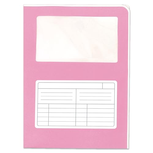 Blasetti Dokumentenmappen mit Fenster - SINTEX CROMO PINKE Dokumentenordner für Büro, Format A4, Farbe Rosa, Packung mit 50 Stück, 120 g/m² Papier, Auf zwei Seiten offen. von Blasetti