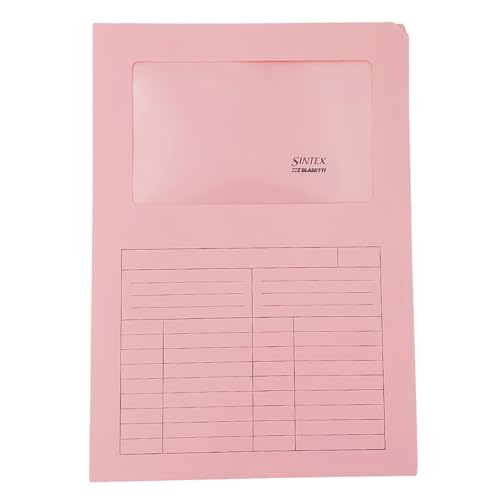 Blasetti Dokumentenmappen mit Fenster - SINTEX PINKE Dokumentenordner für Büro, Format A4, Farbe Rosa, Packung mit 50 Stück, 120 g/m² Papier, Auf zwei Seiten offen. von Blasetti