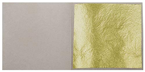 10 Blatt Echtes Feines Blattgold 23 Karat Echt Gold Leaf 3,8 cm x 3,8 cm zum Vergolden & Basteln Goldfolie Goldblatt Vergoldung Kunst Handwerk Dekorationen Restaurierung Möbel von Blattgold-Blattsilber