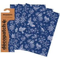 Décopatch-Papier "Blumen und Vögel" von Blau