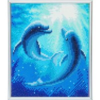 Diamond Painting "Picture Frame Crystal Art" - Dolphin Dance von Craft Buddy