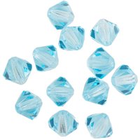 Glasschliffglitzerperlen, 6 mm - Aqua von Blau