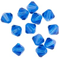 Glasschliffglitzerperlen, 6 mm - Sapphire von Blau