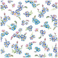 Serviette "Blaue Blumen" von Blau