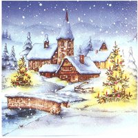 Serviette "Weihnachten im Schnee" - 20 Stück von Blau