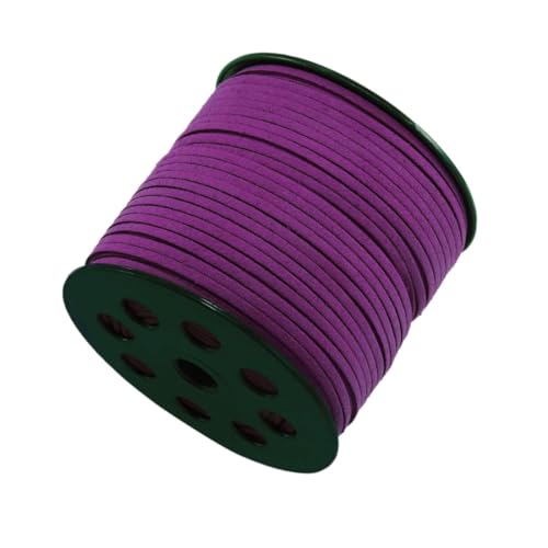 1 Rollen 10 m Lederschnur,Faux Wildleder Schnur,Faux Faden,Veloursleder Band,Lederband Leder Schnur Lederschnüre für DIY Armband Halskette Schmuck Handwerk,2.5 x 1.2 mm,Violett von Blausky