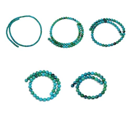 1 Spieß ca.45 Stück Steinperlen,Natürliche Edelstein Perlen Runde Lose Perlen mit Loch Naturperlen Spacer Perlen zum Auffädeln für Armband Halskette Schmuckherstellung,8mm Dunkelgrün von Blausky