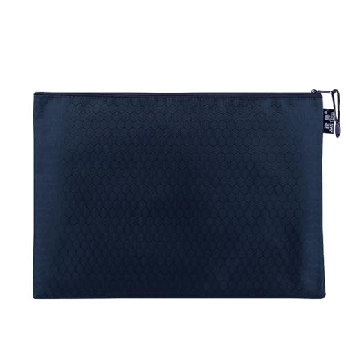 1 Stück Dokumententasche mit Fußballmuster,Canvas-Tasche Schreibwarentasche Wasserdichte Reißverschlusstasche zum Datei Papier Kosmetik Stift für Schule Zuhause Büro Reisen,Marineblau-B5(28x20cm) von Blausky