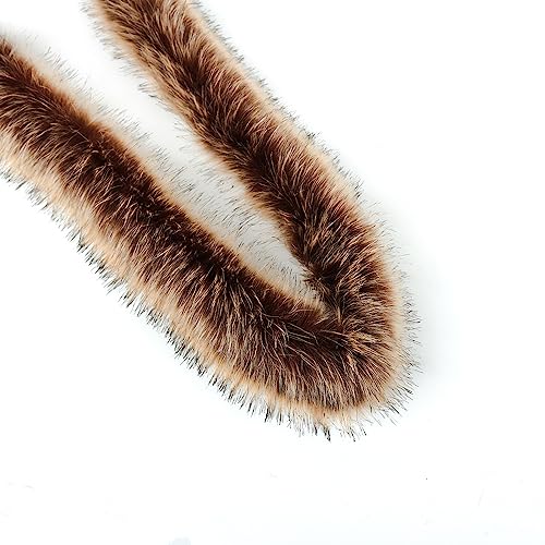 1 Stück Kunstfell Bordüre,Kunstpelz Kunstfell Band Pelzige Streifen Furry Faux Precut Strips Kunstpelzband Dekoband Plüsch Trim für Kranz Kleidung Schleifen Basteln Nähen,Braun,8-10 cm x 1 m von Blausky