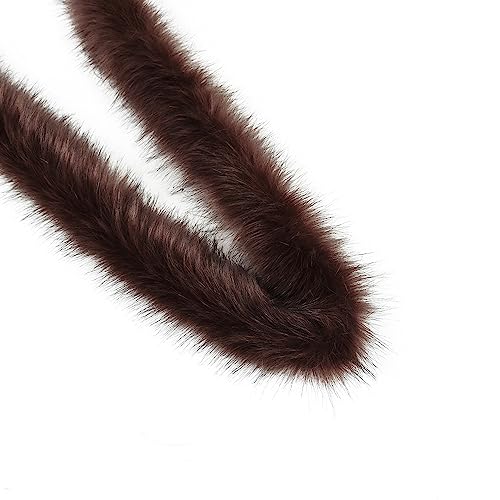 1 Stück Kunstfell Bordüre,Kunstpelz Kunstfell Band Pelzige Streifen Furry Faux Precut Strips Kunstpelzband Dekoband Plüsch Trim für Kranz Kleidung Schleifen Basteln Nähen,Kaffeefarbe,8-10 cm x 1 m von Blausky