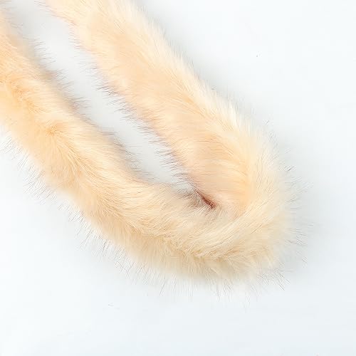 1 Stück Kunstfell Bordüre,Kunstpelz Kunstfell Band Pelzige Streifen Furry Faux Precut Strips Kunstpelzband Dekoband Plüsch Trim für Kranz Kleidung Schleifen Basteln Nähen,Off-Weiß,8-10 cm x 1 m von Blausky