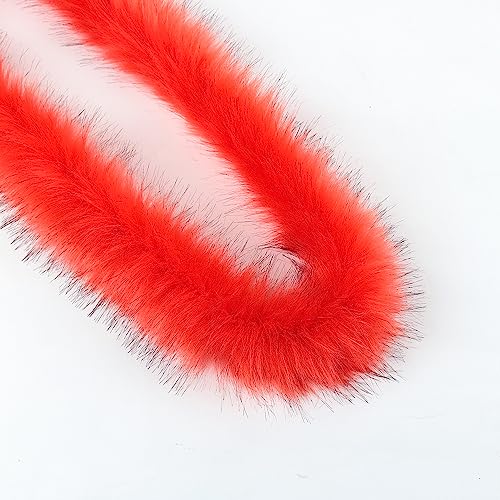 1 Stück Kunstfell Bordüre,Kunstpelz Kunstfell Band Pelzige Streifen Furry Faux Precut Strips Kunstpelzband Dekoband Plüsch Trim für Kranz Kleidung Schleifen Basteln Nähen,Orange,8-10 cm x 1 m von Blausky