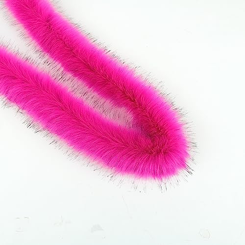 1 Stück Kunstfell Bordüre,Kunstpelz Kunstfell Band Pelzige Streifen Furry Faux Precut Strips Kunstpelzband Dekoband Plüsch Trim für Kranz Kleidung Schleifen Basteln Nähen,Rosenrot,8-10 cm x 1 m von Blausky