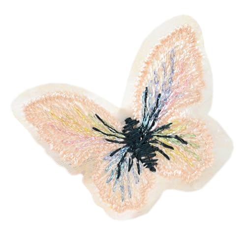 10 Stück 3.5 cm Schmetterlings Applikation,Mini Stoffaufnäher Patches Bunte Butterfly Flicken Reparaturflicken Bestickte Aufnäher Embroidered Patch für DIY Basteln,Kleidung,Orange von Blausky