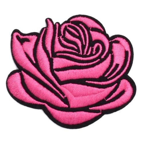 10 Stück 4.7 x 4.2 cm Blumen Applikation,Bestickte Aufnäher,Bunte Rosen Bügelflicken Reparaturflicken,Bestickte Flicken,Blumen DIY-Aufnäher für Jeans Jacken Hosen Rucksäcke Kleidung,Hellviolett von Blausky