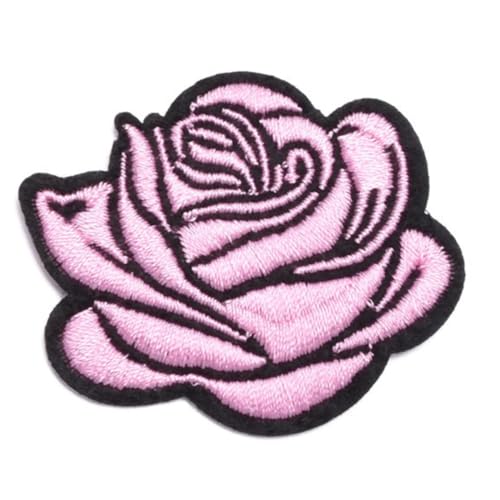 10 Stück 4.7 x 4.2 cm Blumen Applikation,Bestickte Aufnäher,Bunte Rosen Bügelflicken Reparaturflicken,Bestickte Flicken,Blumen DIY-Aufnäher für Jeans Jacken Hosen Rucksäcke Kleidung,Rosa von Blausky