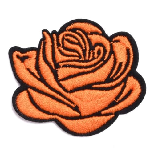 10 Stück 4.7 x 4.2 cm Blumen Applikation,Bestickte Aufnäher,Bunte Rosen Bügelflicken Reparaturflicken,Bestickte Flicken,Blumen DIY-Aufnäher für Jeans Jacken Hosen Rucksäcke Kleidung,Rot von Blausky