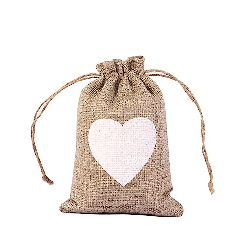 10 Stück Jute-Geschenktüten,Kleine Stoffbeutel Liebessack-Tasche,Jutesäckchen mit Kordelzug,Adventskalender Säcke,Leinen-Säckchen zum Aufbewahrung Schmuck Geschenk Gewürze,Leinenfarbe,10 x 14 cm von Blausky