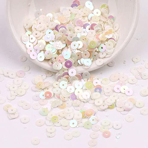 100g ca. 20000 Stück Glitzer Pailletten Flache Runde Pailletten Stickerei Pailletten,Irisierend Pailletten mit Loch,Basteln Lose Pailletten,zum Nähen Aufkleben Auffädeln,für DIY,Beige von Blausky