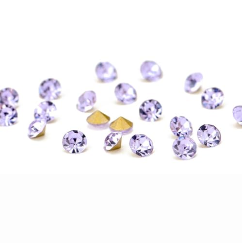 144 Stück Spitzer Rücken Cabochons Diamant,Glitzersteine,Facettiert Glas Strasssteine,Kleine Lose Steinperlen für Ring Nagelkunst Handwerk Ohrring DIY Schmuck,Violett,7.5mm von Blausky