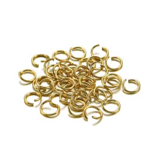 1500 Stück Spaltringe,Aluminium Biegeringe,Metall Kettenringe,Verbindungsstücke für Schmuck,Kleine Metallringe,Jump Ringe,für Choker Armband Halsketten DIY Haarschmuck Herstellung,Hellgold,1 x 10 mm von Blausky