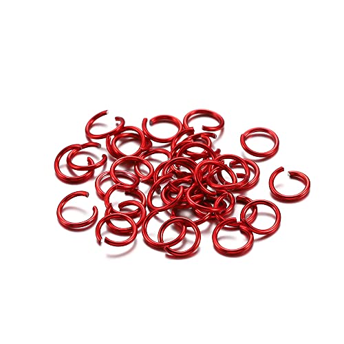 1500 Stück Spaltringe,Aluminium Biegeringe,Metall Kettenringe,Verbindungsstücke für Schmuck,Kleine Metallringe,Jump Ringe,für Choker Armband Halsketten DIY Haarschmuck Herstellung,Rot,1 x 10 mm von Blausky