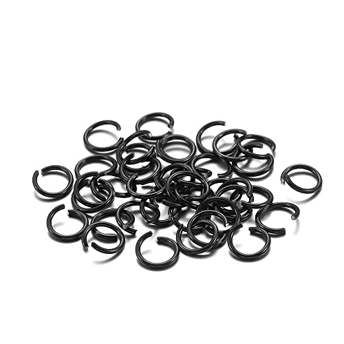 1500 Stück Spaltringe,Aluminium Biegeringe,Metall Kettenringe,Verbindungsstücke für Schmuck,Kleine Metallringe,Jump Ringe,für Choker Armband Halsketten DIY Haarschmuck Herstellung,Schwarz,1 x 10 mm von Blausky