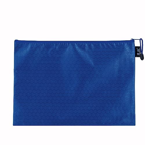 2 Stück Dokumententasche mit Fußballmuster,Canvas-Tasche Schreibwarentasche Wasserdichte Reißverschlusstasche zum Datei Papier Kosmetik Stift für Schule Zuhause Büro Reisen,Blau-A4(34x24cm) von Blausky