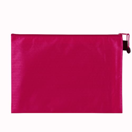 2 Stück Dokumententasche mit Fußballmuster,Canvas-Tasche Schreibwarentasche Wasserdichte Reißverschlusstasche zum Datei Papier Kosmetik Stift für Schule Zuhause Büro Reisen,Rosenrot-A4(34x24cm) von Blausky