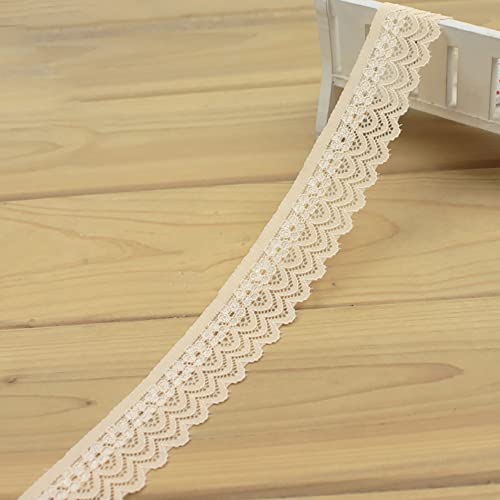 3 cm x 10 m Spitzenband Schleifenband aus Spitze Wellige Spitze zum Nähen Spitzenstoff Tüll Spitze Geschenkband Dekoband für Kleidung Dessous Scrapbooking Hochzeit Haarschmuck,Hautfarbe von Blausky