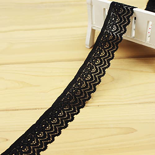 3 cm x 3 m Spitzenband Schleifenband aus Spitze Wellige Spitze zum Nähen Spitzenstoff Tüll Spitze Geschenkband Dekoband für Kleidung Dessous Scrapbooking Hochzeit Haarschmuck,Schwarze von Blausky