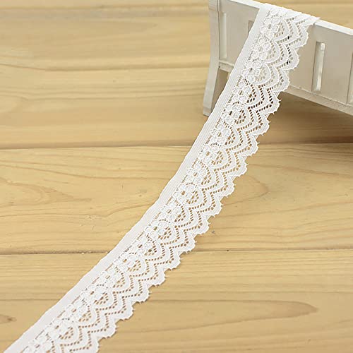 3 cm x 3 m Spitzenband Schleifenband aus Spitze Wellige Spitze zum Nähen Spitzenstoff Tüll Spitze Geschenkband Dekoband für Kleidung Dessous Scrapbooking Hochzeit Haarschmuck,Weiße von Blausky