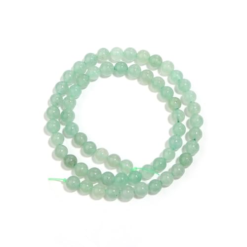 60 Stück Natursteinperlen,Steinperlen mit Loch Naturstein Perlen Runde Kristalle Edelsteine,Steinperlen zum Auffädeln Spacer Perlen für DIY Schmuck Armband Charms Basteln,6 mm,Grün von Blausky