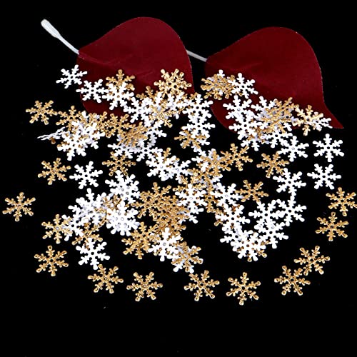 600 Stück Konfetti,Streudeko,Glitzer Weihnachtsdeko,Schneeflocken Deko Konfetti zum Werfen Platzieren Kleben,Weihnachten Confetti,Tischdeko für Jubiläen Partys Geburtstage DIY,Gold,1.5 cm von Blausky