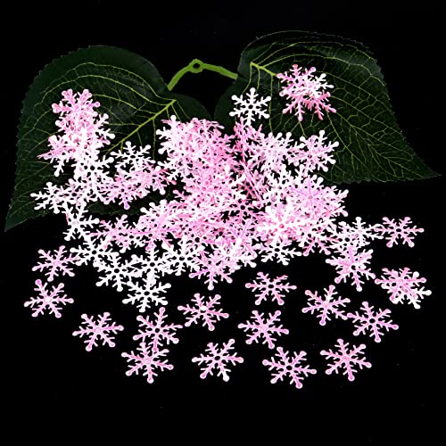 600 Stück Konfetti,Streudeko,Glitzer Weihnachtsdeko,Schneeflocken Deko Konfetti zum Werfen Platzieren Kleben,Weihnachten Confetti,Tischdeko für Jubiläen Partys Geburtstage DIY,Rosa,2 cm von Blausky