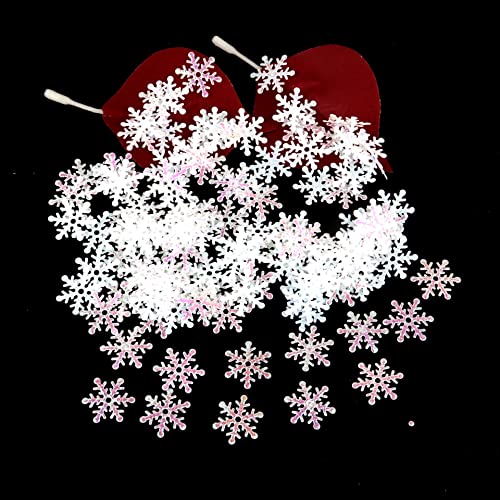 600 Stück Konfetti,Streudeko,Glitzer Weihnachtsdeko,Schneeflocken Deko Konfetti zum Werfen Platzieren Kleben,Weihnachten Confetti,Tischdeko für Jubiläen Partys Geburtstage DIY,Weiß,2 cm von Blausky