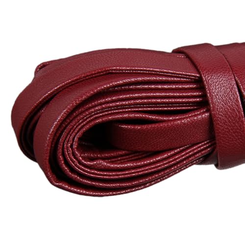 8mm x 5m Lederschnur aus PU,Lederriemen Meterware Flaches Lederband Reißfeste Lederschnüre,Kunstlederband Bänder Zum DIY Basteln Dekorieren Handykette Haarnadel Taschenkette,Weinrot von Blausky