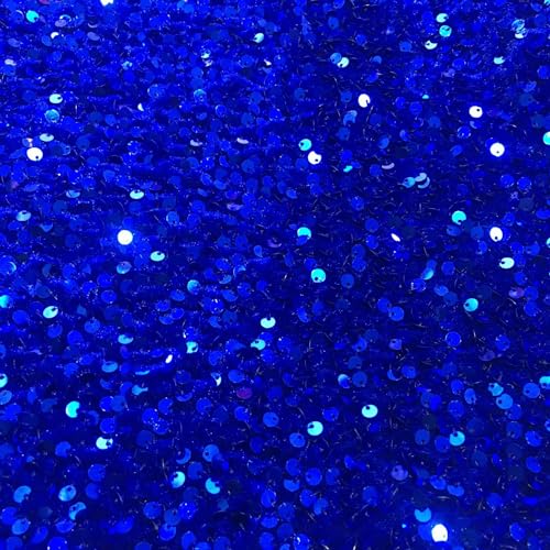 Blausky 1 Yard Paillettenstoff,Stretch-Flanell Stoff,Glitter Stoff,Steppstoff,Pailletten-Stoff,Sparkly Stoff,Glitzernder Stoff,Glitzer Material,Bunte Stoffe,für Kopfschmuck Hochzeitskleid,Königsblau von Blausky