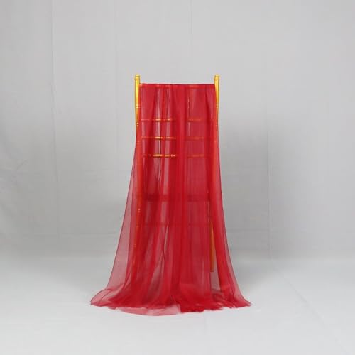 Blausky 1.5 x 10 m Soft Tüllstoff,Dekostoff Netzstoff Organza Stoff Transparente Tüll,Hochzeits Hintergrund Vorhang für Arbor,Hochzeitsbogen,Stuhl Schärpe Bögen Kleid Tüllrock Schleier,Rot von Blausky