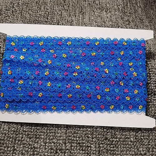 Blausky 1.5cm x 10m Farbiges Glitzer Paillettenband,Spitzenband Paillette Trim Dekoband mit Pflaume-Pailletten Spitzenbordüre zum Nähen für Bühnenkostüme Kleid Abendkleid DIY Handwerk,Königsblau von Blausky