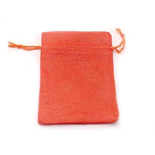 Blausky 10 Stück Jutesäckchen Jute-Geschenktüten Stoffbeutel mit Kordelzug,Leinen-Säckchen,Säcke zum Adventskalender Schmuck Gastgeschenke und DIY Handwerk,für Weihnachten Hochzeit,Orange,10 x 14 cm von Blausky