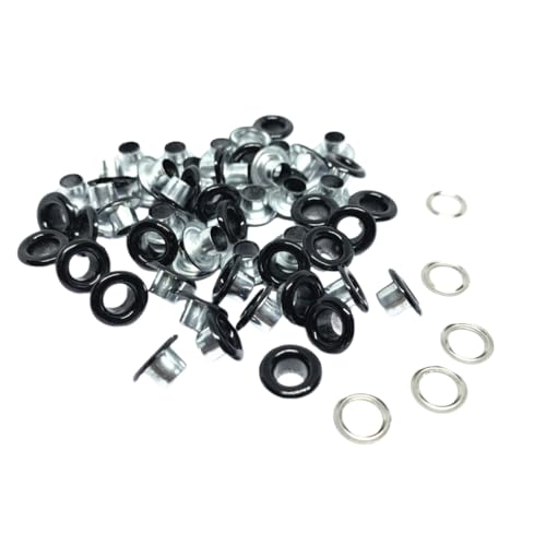 Blausky 100 Sets Innendurchmesser ca. 4mm Ösen Werkzeug,Metallösen Ösen-Sortiment Ösen Set mit Unterlegscheiben Nieten aus Eisen für Planen Leder Stoff Gürtel Schuhe Handtaschen,Schwarz A Blausky 100 Sets Innendurchmesser ca. 4mm Ösen Werkzeug,Metallösen Ösen-Sortiment Ösen Set mit Unterlegscheiben Nieten aus Eisen für Planen Leder Stoff Gürtel Schuhe Handtaschen,Schwarz A von Blausky