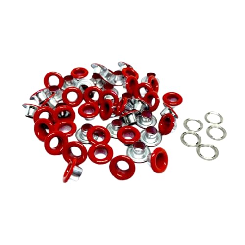Blausky 100 Sets Innendurchmesser ca. 8mm Ösen Werkzeug,Metallösen Ösen-Sortiment Ösen Set mit Unterlegscheiben Nieten aus Eisen für Planen Leder Stoff Gürtel Schuhe Handtaschen,Rot Blausky 100 Sets Innendurchmesser ca. 8mm Ösen Werkzeug,Metallösen Ösen-Sortiment Ösen Set mit Unterlegscheiben Nieten aus Eisen für Planen Leder Stoff Gürtel Schuhe Handtaschen,Rot von Blausky
