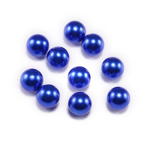 Blausky 100 Stück Perlen zum Basteln,Multicolor Lose Perlen Kunstperle mit Löchern ABS Imitat Perle Rund Perlen Kleine Füllstoff Perlen Pearl für Schmuckherstellung Handwerk Dekoration,Blau,6mm von Blausky