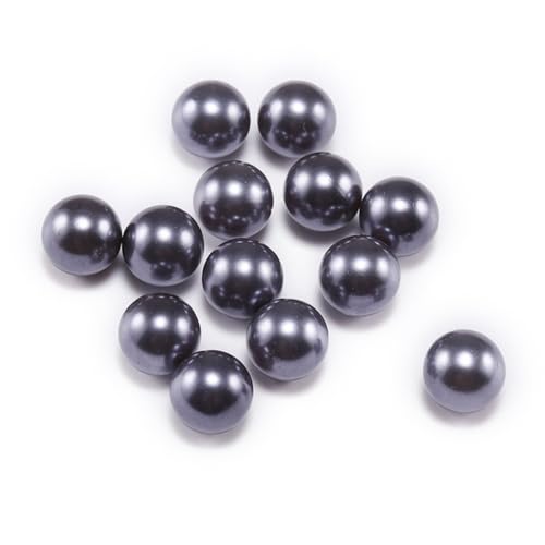 Blausky 100 Stück Perlen zum Basteln,Multicolor Lose Perlen Kunstperle mit Löchern ABS Imitat Perle Rund Perlen Kleine Füllstoff Perlen Pearl für Schmuckherstellung Handwerk Dekoration,Grau,10mm von Blausky