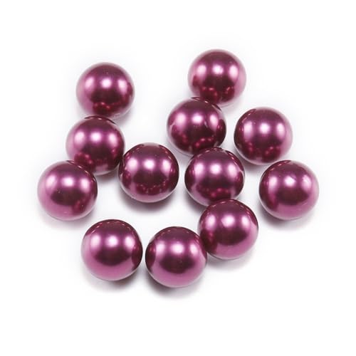 Blausky 100 Stück Perlen zum Basteln,Multicolor Lose Perlen Kunstperle mit Löchern ABS Imitat Perle Rund Perlen Kleine Füllstoff Perlen Pearl für Schmuckherstellung Handwerk Dekoration,Lila,6mm von Blausky