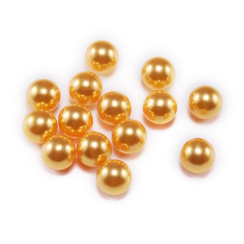 Blausky 100 Stück Perlen zum Basteln,Multicolor Lose Perlen Kunstperle mit Löchern ABS Imitat Perle Rund Perlen Kleine Füllstoff Perlen Pearl für Schmuckherstellung Handwerk Dekoration,Orange,6mm von Blausky